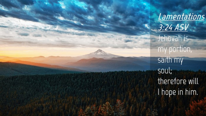 Picture 04 - Lamentations 3:24 ASV Desktop Wallpaper - Jehovah is my portion, saith my soul; therefore - Desktop Bible Verse Wallpaper