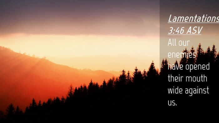 Picture 04 - Lamentations 3:46 ASV Desktop Wallpaper - All our enemies have opened their mouth wide - Desktop Bible Verse Wallpaper