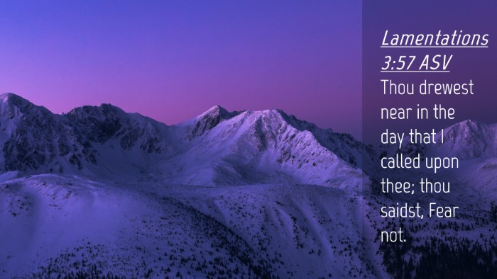 Picture 04 - Lamentations 3:57 ASV Desktop Wallpaper - Thou drewest near in the day that I called upon - Desktop Bible Verse Wallpaper