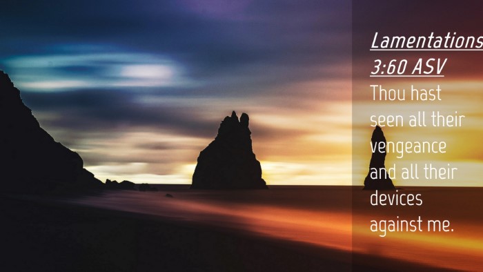 Picture 04 - Lamentations 3:60 ASV Desktop Wallpaper - Thou hast seen all their vengeance and all their - Desktop Bible Verse Wallpaper