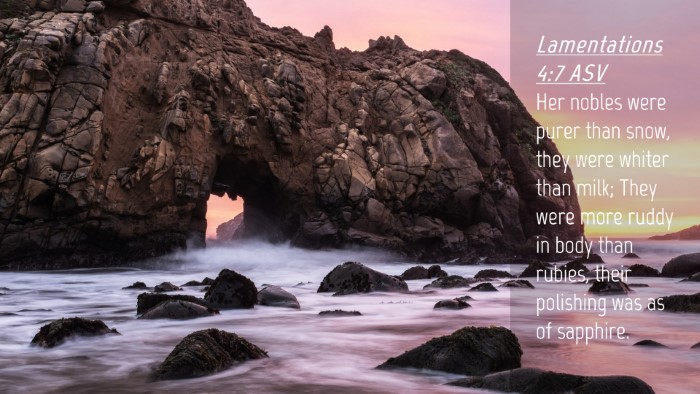 Picture 04 - Lamentations 4:7 ASV Desktop Wallpaper - Her nobles were purer than snow, they were whiter - Desktop Bible Verse Wallpaper