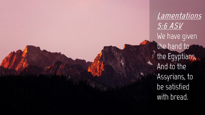 Picture 04 - Lamentations 5:6 ASV Desktop Wallpaper - We have given the hand to the Egyptians, And to - Desktop Bible Verse Wallpaper