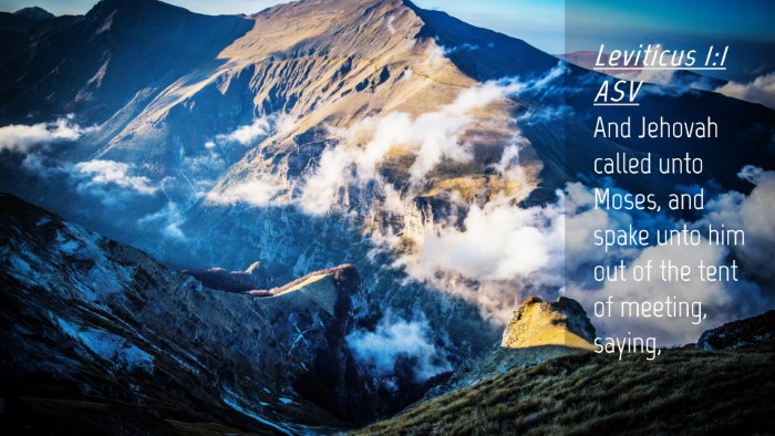 Picture 04 - Leviticus 1:1 ASV Desktop Wallpaper - And Jehovah called unto Moses, and spake unto him - Desktop Bible Verse Wallpaper