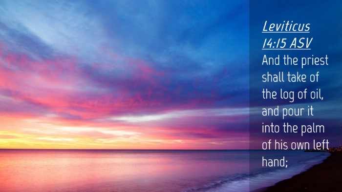 Picture 04 - Leviticus 14:15 ASV Desktop Wallpaper - And the priest shall take of the log of oil, and - Desktop Bible Verse Wallpaper