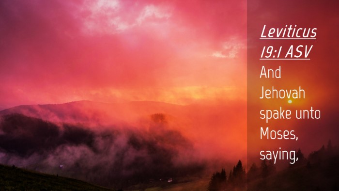 Picture 04 - Leviticus 19:1 ASV Desktop Wallpaper - And Jehovah spake unto Moses, - Desktop Bible Verse Wallpaper