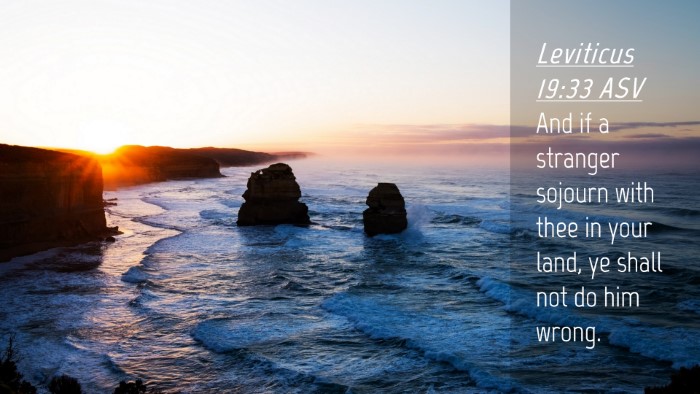 Picture 04 - Leviticus 19:33 ASV Desktop Wallpaper - And if a stranger sojourn with thee in your land, - Desktop Bible Verse Wallpaper