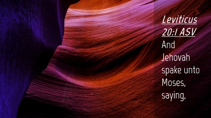 Picture 04 - Leviticus 20:1 ASV Desktop Wallpaper - And Jehovah spake unto Moses, - Desktop Bible Verse Wallpaper