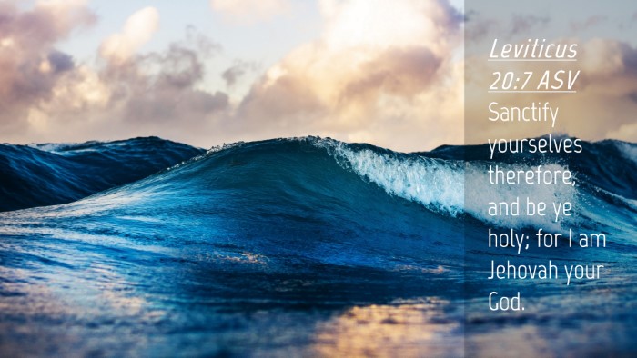 Picture 04 - Leviticus 20:7 ASV Desktop Wallpaper - Sanctify yourselves therefore, and be ye holy; - Desktop Bible Verse Wallpaper