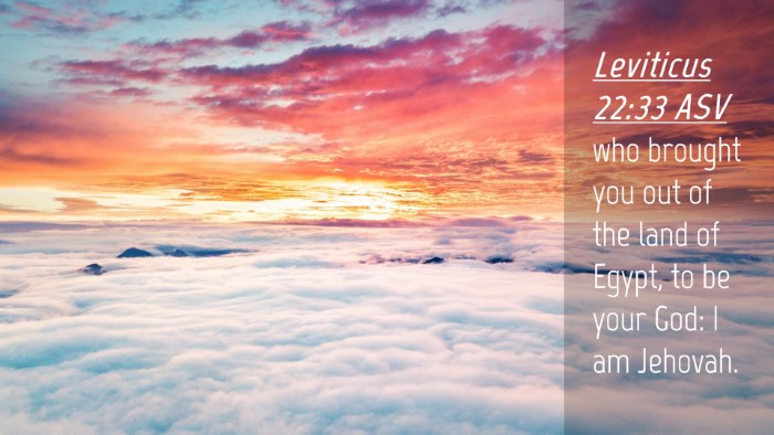 Picture 04 - Leviticus 22:33 ASV Desktop Wallpaper - who brought you out of the land of Egypt, to be - Desktop Bible Verse Wallpaper