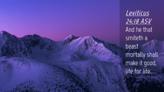 Picture 04 - Leviticus 24:18 ASV Desktop Wallpaper - And he that smiteth a beast mortally shall make - Desktop Bible Verse Wallpaper