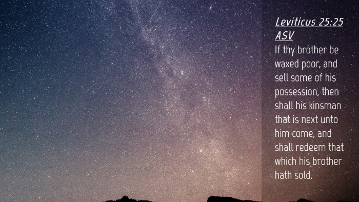 Picture 04 - Leviticus 25:25 ASV Desktop Wallpaper - If thy brother be waxed poor, and sell some of - Desktop Bible Verse Wallpaper