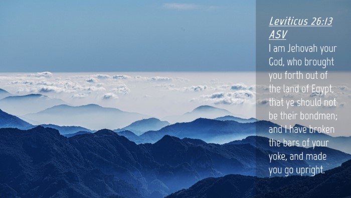 Picture 04 - Leviticus 26:13 ASV Desktop Wallpaper - I am Jehovah your God, who brought you forth out - Desktop Bible Verse Wallpaper