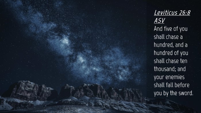 Picture 04 - Leviticus 26:8 ASV Desktop Wallpaper - And five of you shall chase a hundred, and a - Desktop Bible Verse Wallpaper