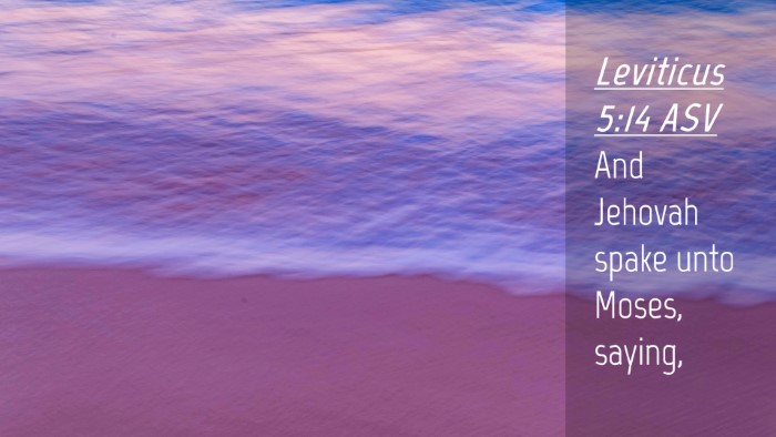 Picture 04 - Leviticus 5:14 ASV Desktop Wallpaper - And Jehovah spake unto Moses, - Desktop Bible Verse Wallpaper