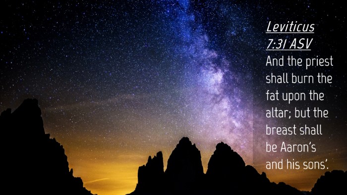 Picture 04 - Leviticus 7:31 ASV Desktop Wallpaper - And the priest shall burn the fat upon the altar; - Desktop Bible Verse Wallpaper