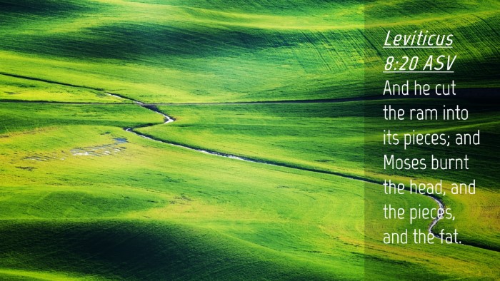 Picture 04 - Leviticus 8:20 ASV Desktop Wallpaper - And he cut the ram into its pieces; and Moses - Desktop Bible Verse Wallpaper