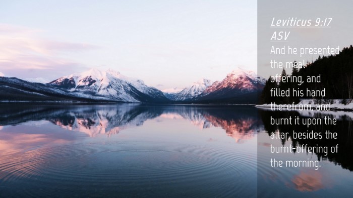 Picture 04 - Leviticus 9:17 ASV Desktop Wallpaper - And he presented the meal-offering, and filled - Desktop Bible Verse Wallpaper
