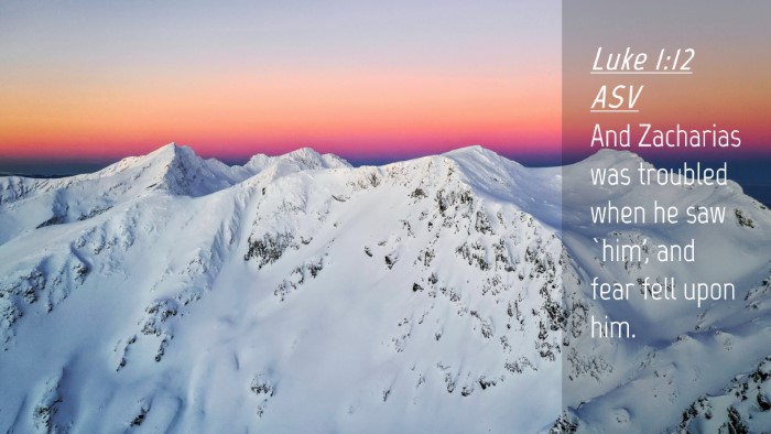 Picture 04 - Luke 1:12 ASV Desktop Wallpaper - And Zacharias was troubled when he saw `him', and - Desktop Bible Verse Wallpaper