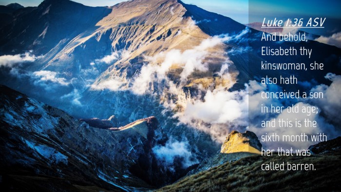 Picture 04 - Luke 1:36 ASV Desktop Wallpaper - And behold, Elisabeth thy kinswoman, she also - Desktop Bible Verse Wallpaper
