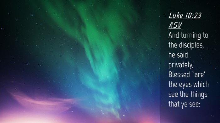 Picture 04 - Luke 10:23 ASV Desktop Wallpaper - And turning to the disciples, he said privately, - Desktop Bible Verse Wallpaper