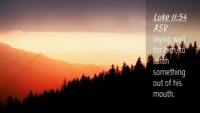 Picture 04 - Luke 11:54 ASV Desktop Wallpaper - laying wait for him, to catch something out of - Desktop Bible Verse Wallpaper