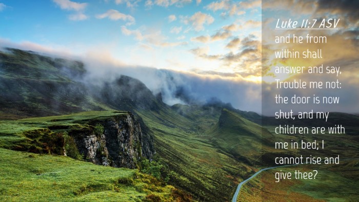 Picture 04 - Luke 11:7 ASV Desktop Wallpaper - and he from within shall answer and say, Trouble - Desktop Bible Verse Wallpaper