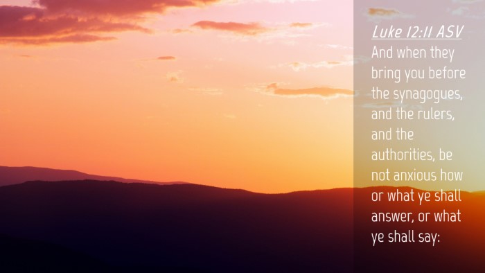 Picture 04 - Luke 12:11 ASV Desktop Wallpaper - And when they bring you before the synagogues, - Desktop Bible Verse Wallpaper