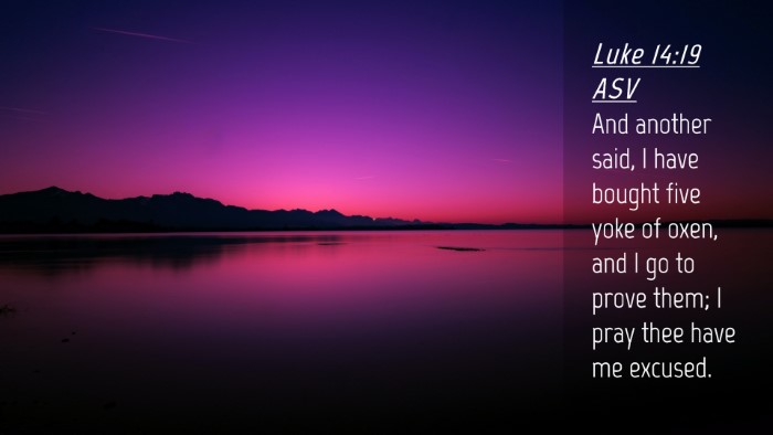 Picture 04 - Luke 14:19 ASV Desktop Wallpaper - And another said, I have bought five yoke of - Desktop Bible Verse Wallpaper