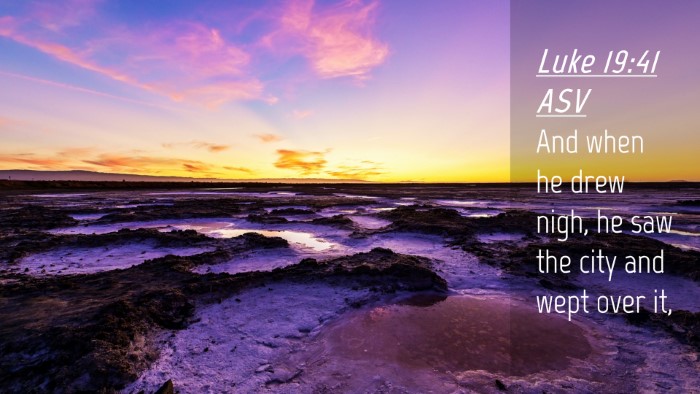 Picture 04 - Luke 19:41 ASV Desktop Wallpaper - And when he drew nigh, he saw the city and wept - Desktop Bible Verse Wallpaper