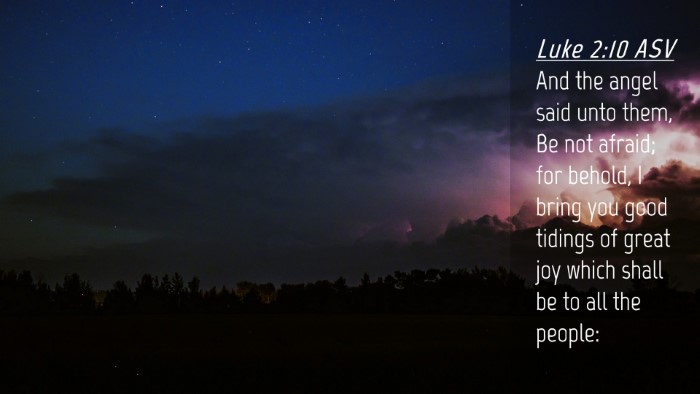 Picture 04 - Luke 2:10 ASV Desktop Wallpaper - And the angel said unto them, Be not afraid; for - Desktop Bible Verse Wallpaper