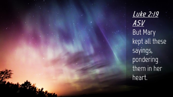Picture 04 - Luke 2:19 ASV Desktop Wallpaper - But Mary kept all these sayings, pondering them - Desktop Bible Verse Wallpaper