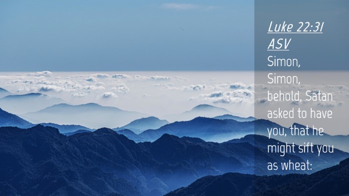 Picture 04 - Luke 22:31 ASV Desktop Wallpaper - Simon, Simon, behold, Satan asked to have you, - Desktop Bible Verse Wallpaper