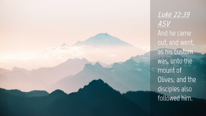 Picture 04 - Luke 22:39 ASV Desktop Wallpaper - And he came out, and went, as his custom was, - Desktop Bible Verse Wallpaper