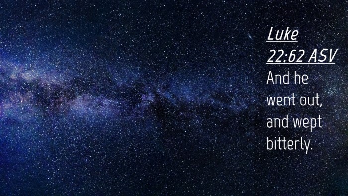 Picture 04 - Luke 22:62 ASV Desktop Wallpaper - And he went out, and wept - Desktop Bible Verse Wallpaper