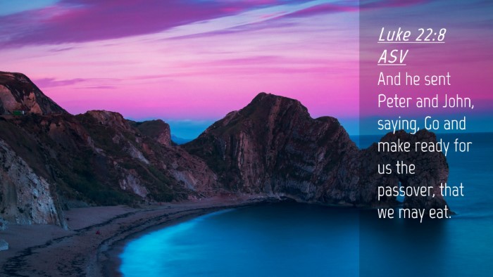Picture 04 - Luke 22:8 ASV Desktop Wallpaper - And he sent Peter and John, saying, Go and make - Desktop Bible Verse Wallpaper