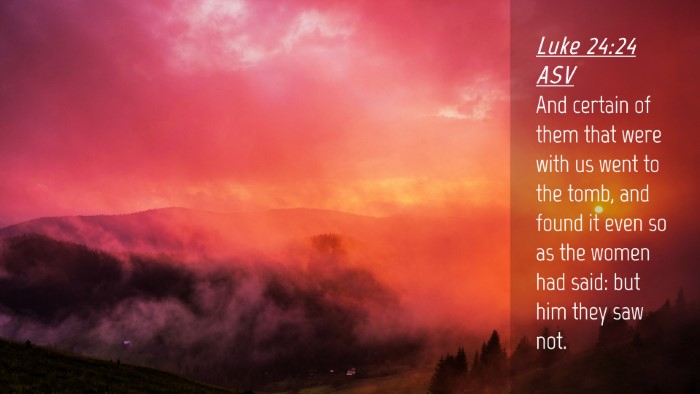 Picture 04 - Luke 24:24 ASV Desktop Wallpaper - And certain of them that were with us went to the - Desktop Bible Verse Wallpaper