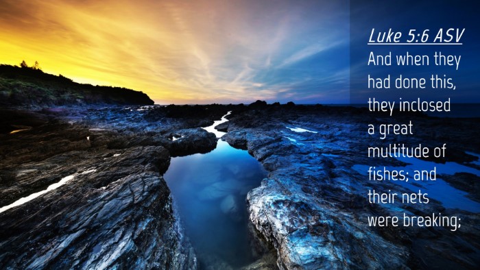 Picture 04 - Luke 5:6 ASV Desktop Wallpaper - And when they had done this, they inclosed a - Desktop Bible Verse Wallpaper