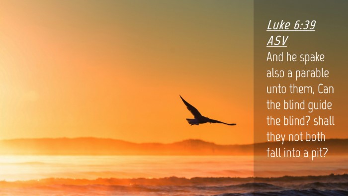 Picture 04 - Luke 6:39 ASV Desktop Wallpaper - And he spake also a parable unto them, Can the - Desktop Bible Verse Wallpaper