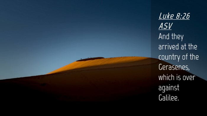 Picture 04 - Luke 8:26 ASV Desktop Wallpaper - And they arrived at the country of the Gerasenes, - Desktop Bible Verse Wallpaper