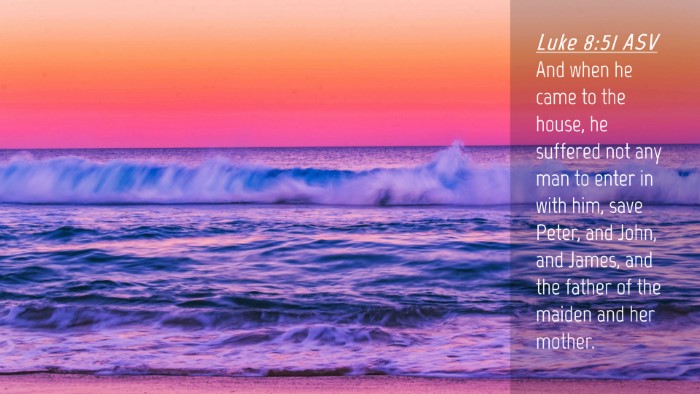 Picture 04 - Luke 8:51 ASV Desktop Wallpaper - And when he came to the house, he suffered not - Desktop Bible Verse Wallpaper