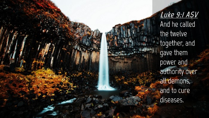 Picture 04 - Luke 9:1 ASV Desktop Wallpaper - And he called the twelve together, and gave them - Desktop Bible Verse Wallpaper