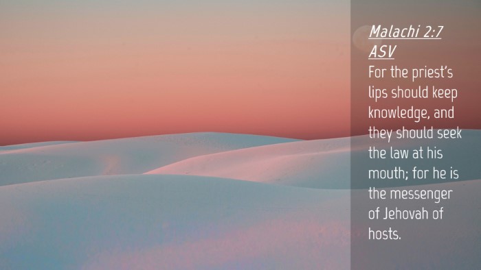 Picture 04 - Malachi 2:7 ASV Desktop Wallpaper - For the priest's lips should keep knowledge, and - Desktop Bible Verse Wallpaper