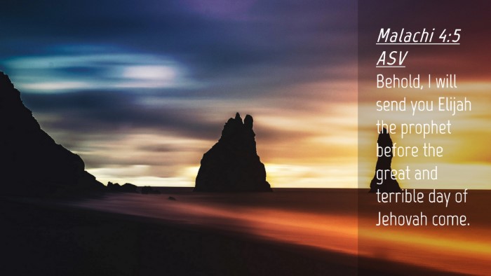 Picture 04 - Malachi 4:5 ASV Desktop Wallpaper - Behold, I will send you Elijah the prophet before - Desktop Bible Verse Wallpaper