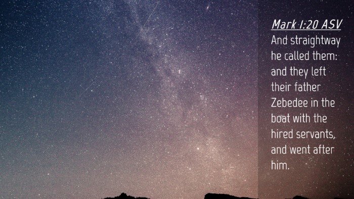 Picture 04 - Mark 1:20 ASV Desktop Wallpaper - And straightway he called them: and they left - Desktop Bible Verse Wallpaper