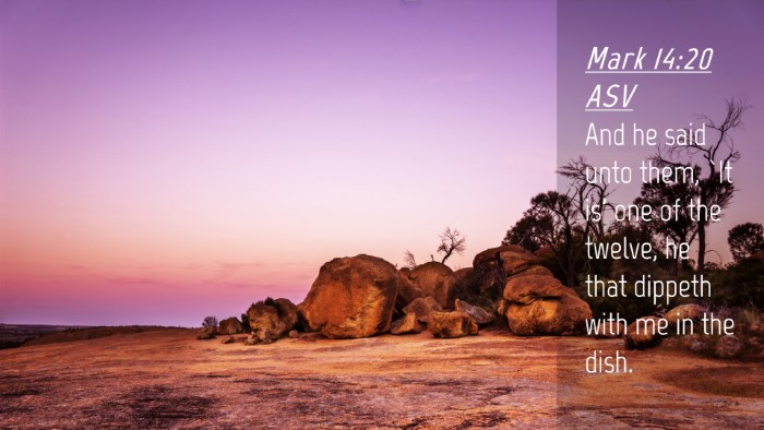 Picture 04 - Mark 14:20 ASV Desktop Wallpaper - And he said unto them, `It is' one of the twelve, - Desktop Bible Verse Wallpaper
