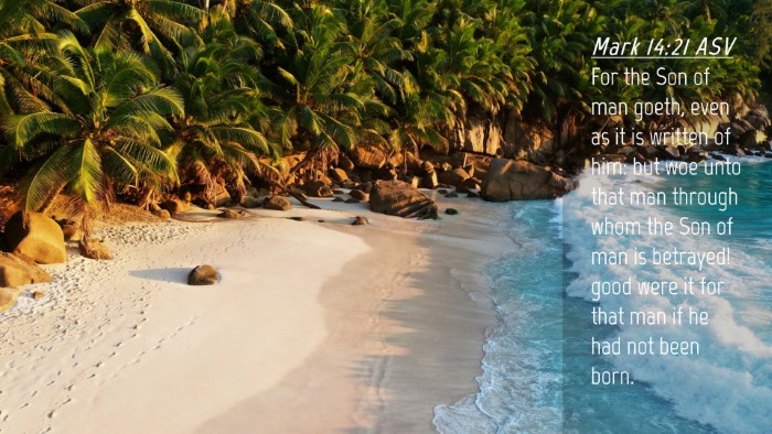 Picture 04 - Mark 14:21 ASV Desktop Wallpaper - For the Son of man goeth, even as it is written - Desktop Bible Verse Wallpaper