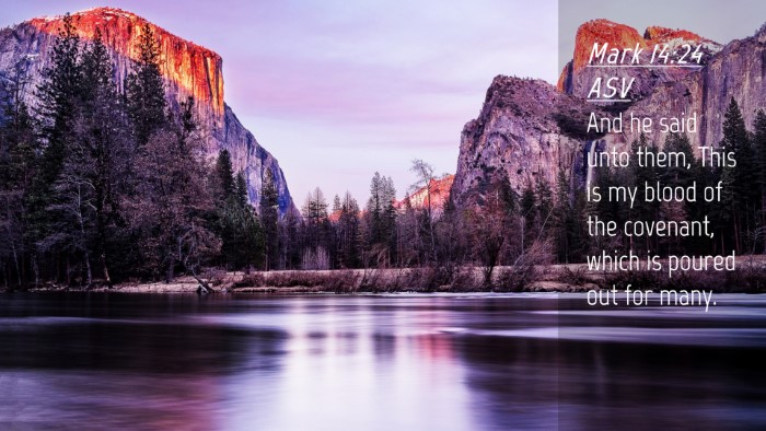 Picture 04 - Mark 14:24 ASV Desktop Wallpaper - And he said unto them, This is my blood of the - Desktop Bible Verse Wallpaper