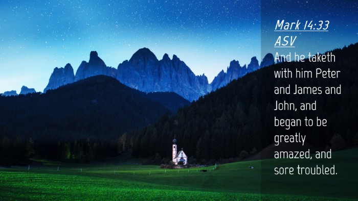 Picture 04 - Mark 14:33 ASV Desktop Wallpaper - And he taketh with him Peter and James and John, - Desktop Bible Verse Wallpaper