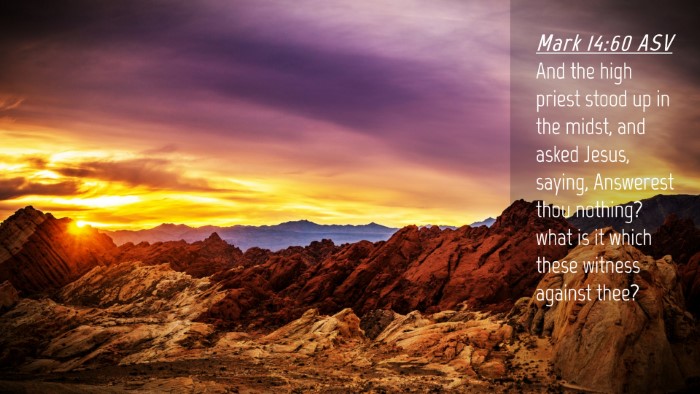 Picture 04 - Mark 14:60 ASV Desktop Wallpaper - And the high priest stood up in the midst, and - Desktop Bible Verse Wallpaper