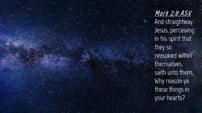 Picture 04 - Mark 2:8 ASV Desktop Wallpaper - And straightway Jesus, perceiving in his spirit - Desktop Bible Verse Wallpaper